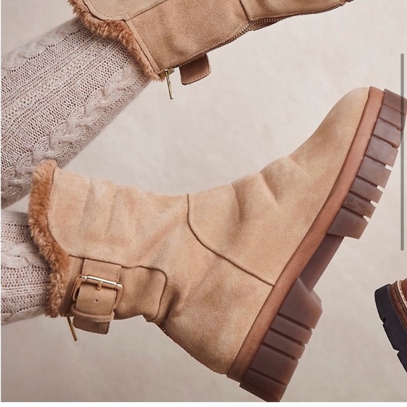 Free People Shoes - New free people fable faux fur sand suede boots size 38 (US 8)